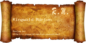 Ringwald Márton névjegykártya